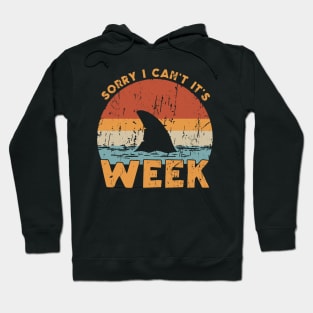 Retro Shark Fin Week 2023 Shark Lover Ocean Wildlife Hoodie